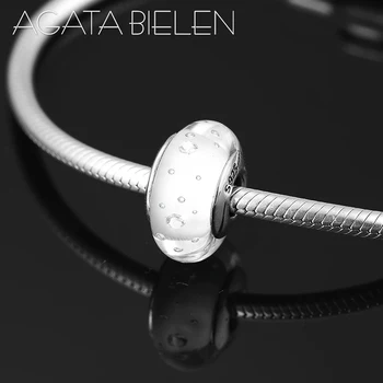 

Glass Beads Fit europeu Bracelet Diy Jewelry Making clear round bubble 925 Sterling Silver Charms Murano Bead for Womens girls