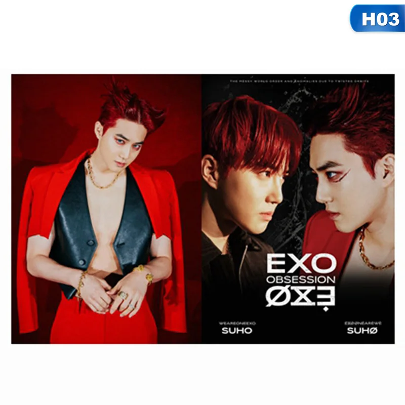 3 1 шт. KPOP EXO альбом OBSESSION мини дневник записная книжка канцелярская книга блокнот s Пишущие принадлежности вентилятор подарок - Цвет: 3