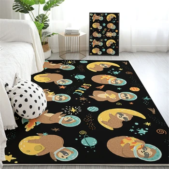 BeddingOutlet Sloth Large Carpet for Living Room Star Planet Bedroom Rugs Cartoon Tapete Moon Cute Animal Floor Mat Home Decor 4