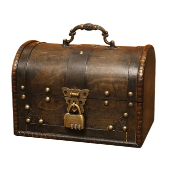 

Desk Organizer Dressing Table Home Container Safe Rings Case Vintage Style With Lock Wooden Jewelry Box Hinge Design Bedroom