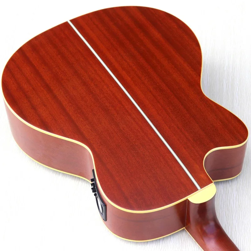 4 струны акустическая электрическая бас гитара 43 дюймов натуральный коричневый цвет cutway дизайн 24 Лады с эквалайзером бас гитара ra