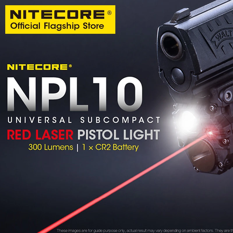 Nitecore Npl10 Tactical Gun Lamp 635nm Red Laser Pistol Light 300