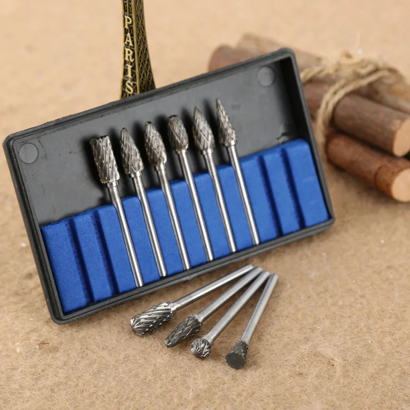 

Practical Carbide Burrs 3mm/0.12" Shaft Grinder Power Drill Bits Tool Tungsten Rotary DIY 10Pcs Part