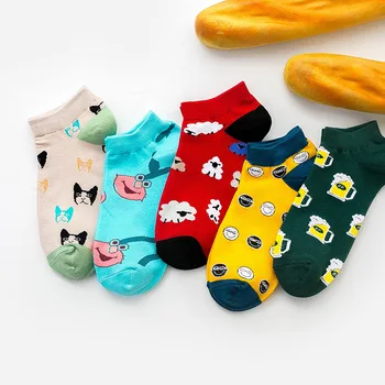 

Japanese Cartoon Cute Thin Section Shallow Non Slip Socks Korean Harajuku Personality Street Wear Moomin Women Invisible Socks