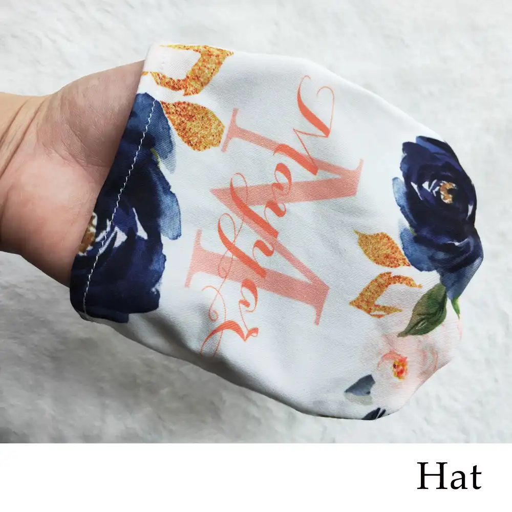 personalized baby blanket and hat set