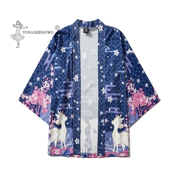

Kimonos Woman Samurai Costumes Japanese Girls Printed Kawaii Yukata Kimono Harajuku Style Shirt Japan Traditional Haori Cardigan