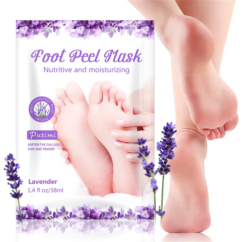 

PUTIMI 2Pack Baby Feet Exfoliating Lavender Foot Masks for Legs Peeling Dead Skin Feet Masks Socks for Pedicure Spa Foot Patch