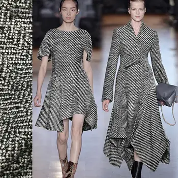 

High-end herringbone wool fabric 620g/m heavy weaving tweed coat autumn and winter thick fabric fashion design fabric 150cm wide