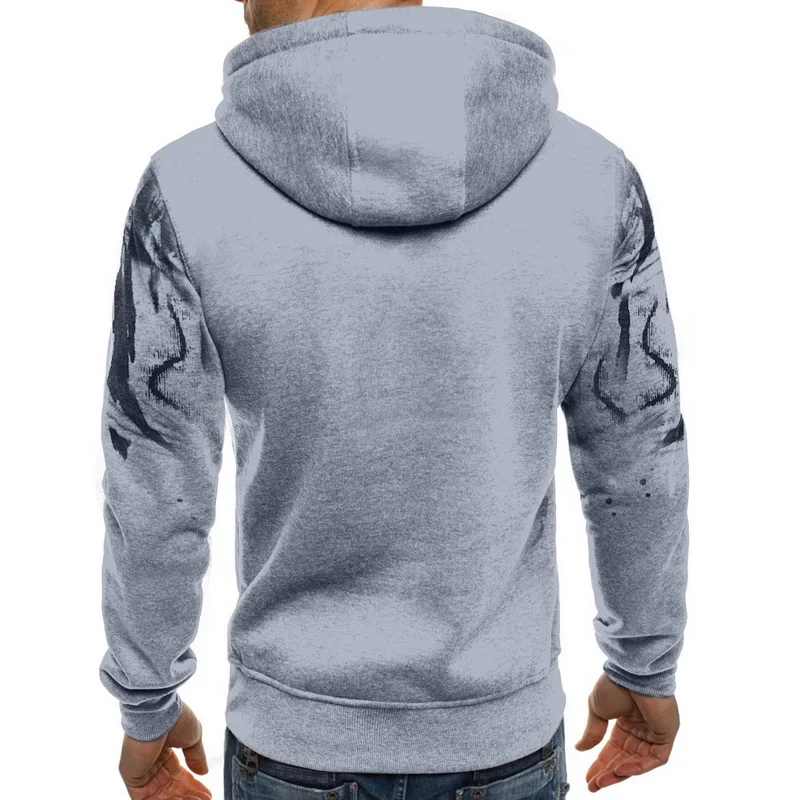 PUIMENTIUA Autumn Winter Hooded Sweatshirts Brands Men Print Pullover Sweatshirt Male Casual Long Sleeve Sudaderas Hombre