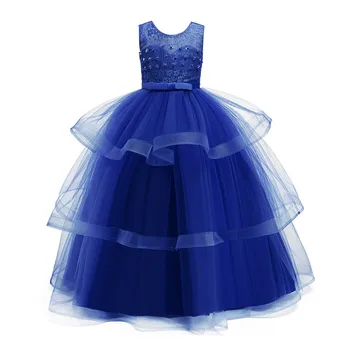 

Teens Children Kids Girls Ruffles Tulle Flowers Birthday Party Princess Formal Dress Children's Fashion Sleeveless Dresses