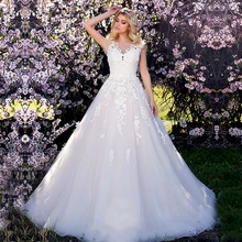 Свадебное платье в стиле бохо с открытой спиной и кружевом, а-силуэт, большие размеры, халат De Mariee на заказ свадебный наряд Vestidaos De Novias, платья для невесты