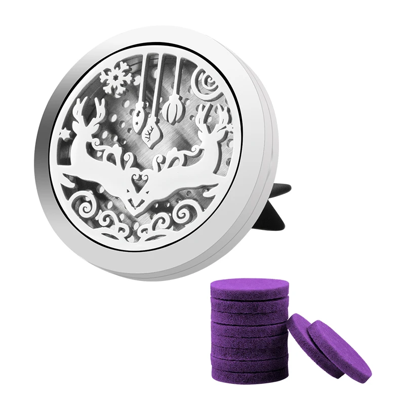 2 Deer N Purple Автомобильный ароматизатор для украшения интерьера, рождественский подарок, автомобильный освежитель воздуха, держатель, аксессуары для ароматизатора, ароматизатор, запах - Название цвета: 2 Deer N Purple