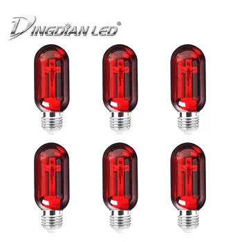 

DINGDIAN LED 6PCS E27 T45 Cross Jesus Church Bulb 90-265V 0.5W Red Flame Light cathedral Bar Pray Hotel Decorative lamp