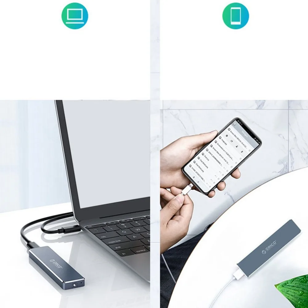 ORICO M.2 M ключ SSD USB 3,1 Тип C корпус M.2 Портативный SSD жесткий диск Чехлы мини клип пуш-ап открытый корпус чехол для хранения 2 ТБ