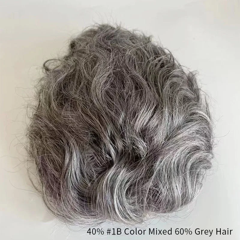 Toupee Men Grey Hair | Human Hair Mono Base Toupee | Mens Toupee Lace Human  Hair - Human - Aliexpress