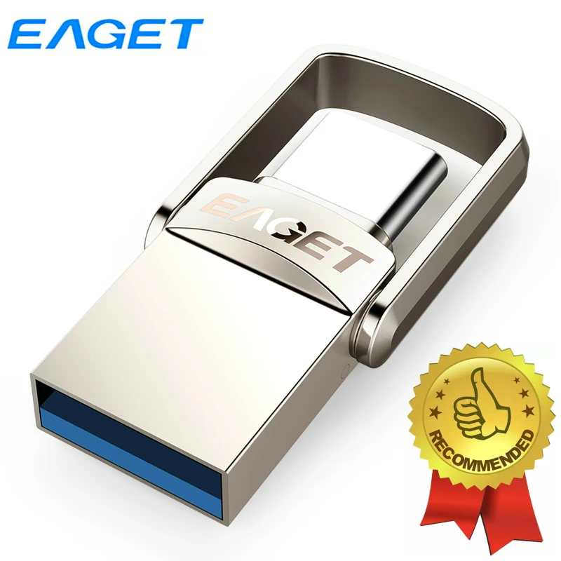 USB флеш-накопитель Eaget OTG Type-C Флешка 128 ГБ 64 32 мини-USB 3 1 для телефона планшета