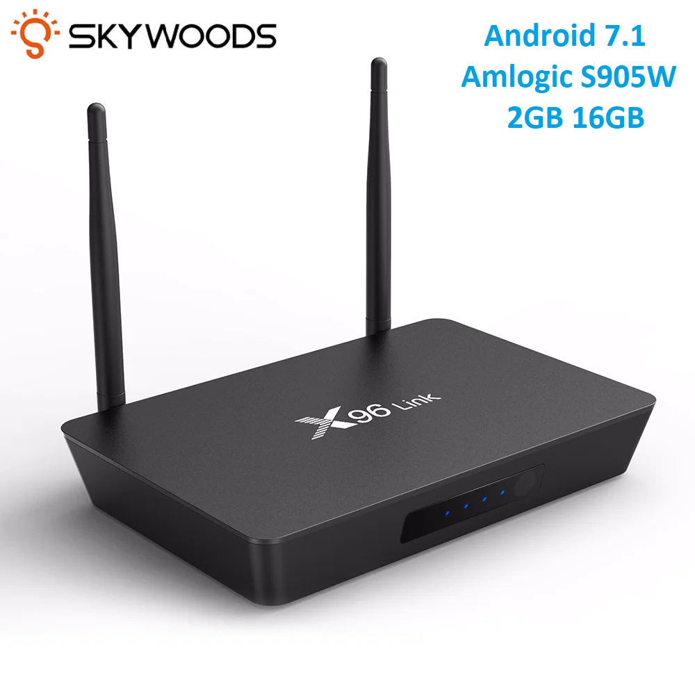 Skywoods Smart TV BOX X96Link Android 7 1 Amlogic S905W 2 Гб 16 голосовой помощник 4K X96 Link телеприставка |