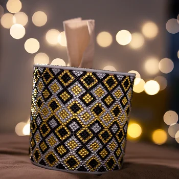 

Diamond painting round Tissue box Three-dimensional handmade art cosmetic tissue dispenser Children's puzzle cartoon home decor
