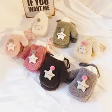 1 пара перчаток для маленьких мальчиков и девочек, теплые вязаные варежки, перчатки