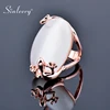 SINLEERY Vintage Big Oval Opal Stone Ring For Women Rose Gold Color Engagement Wedding Jewelry Bague Anel JZ010 SSB ► Photo 3/6