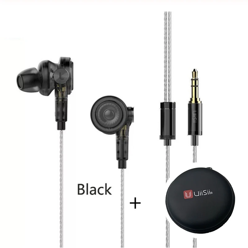 T9 Black And box Наушники UiiSii BA-T9 In-Ear HI-RES 2BA+ 1DD 6-Drive Hybrid technology стереонаушники Hi-Fi для телефонов iOS и Android xiaomi - Цвет: T9 Black And box