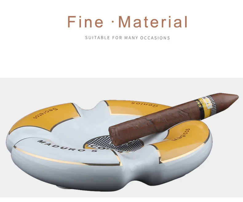 Керамическая пепельница COHIBA для сигар, 4 держателя, аксессуары для табачных сигар, переносные сигарные гаджеты с подарочной коробкой