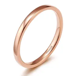 Elegant Blue Titanium Slim Band for Women and Men - Fashion Jewelry Ring (Rose Gold)