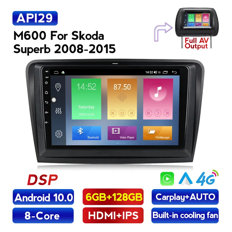 MEKEDE 4G LTE HD Автомобильный Android 10 Радио мультимедийный плеер для Skoda Superb 2008 2009 2010 2012