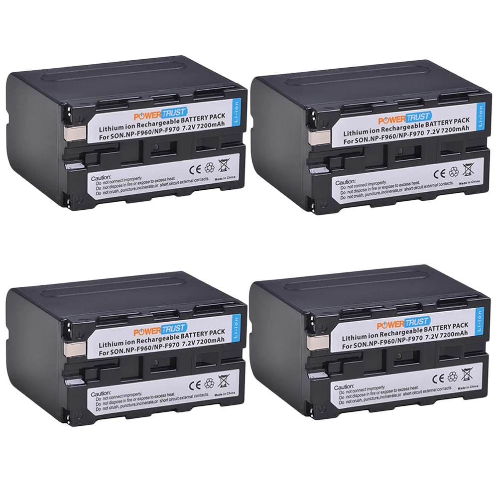 4Battery 2X7,2 V 7200 мА/ч, NP-F960 NP-F970 Li-Ion Батарея с светодиодный Мощность индикатор для sony NP-F550 NP-F770 NP-F750 NP-F975 F930 F960 F970 - Цвет: 4Battery