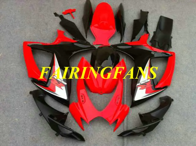 Комплект обтекателей для мотоцикла GSXR600 750 K6 06 07 GSXR 600 GSXR750 2006 2007 Горячая Красный Черный Обтекатели кузова+ подарки SC102