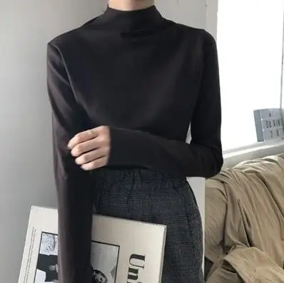 coffee tshirt Новинка осени, женский свитер, Повседневный, свободный, водолазка, вязанные Джемперы,, длинный рукав "летучая мышь", вязаный, пуловеры, уличная одежда, зима - Цвет: coffee tshirt