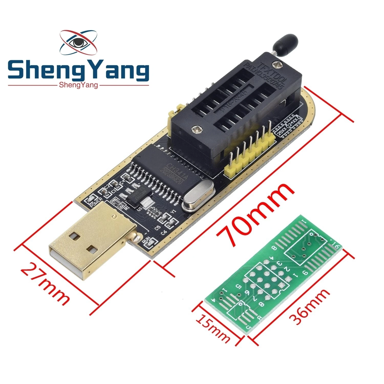 Программатор USB CH341A 24 25 Series EEPROM Flash BIOS SOIC8 SOP8 ...