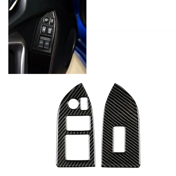 

2Pcs Black Carbon Fiber Car Door Window Switch Cover Trim For Toyota 86 Subaru BRZ 2013-2017 Sticker Car Styling Accessories