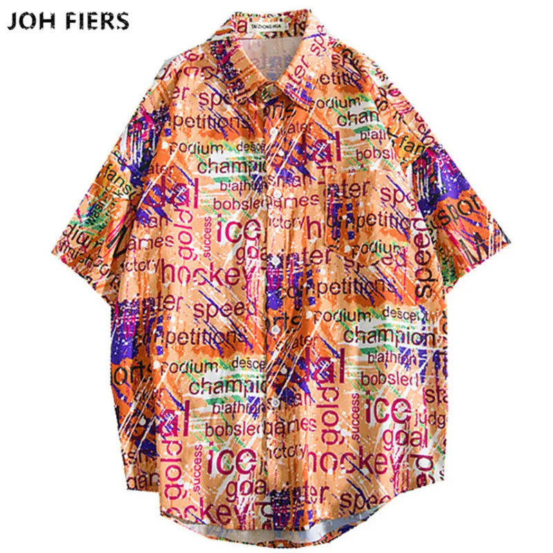 

2019 Casual Printed Short Sleeve Shirt Men Street 2019 Hawaii Beach Women Fashion Short Sleeve Shirts Harujuku Mens B005