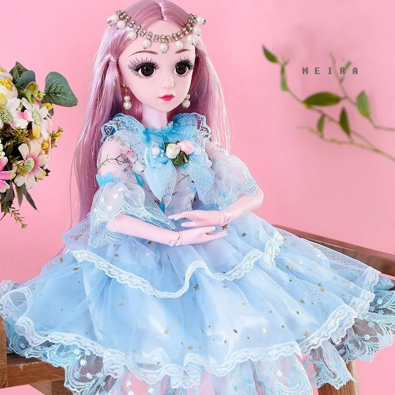 60 см 20 подвижные швы белая кожа Bjd куклы принцесса платье девушки игрушки 3D глаза одежда Обувь Аксессуары BJD кукла игрушка для девочек - Цвет: Черный