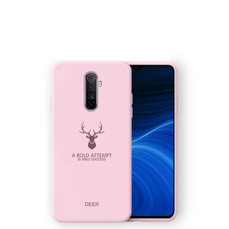 Противоударный чехол-накладка для OPPO Reno Ace Realme X2 pro из мягкого силикона и термополиуретана - Цвет: pink