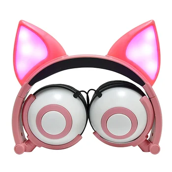 

Creative Cat Fox Ear Headphones Luminous Children Headphones Men and Women Headphones