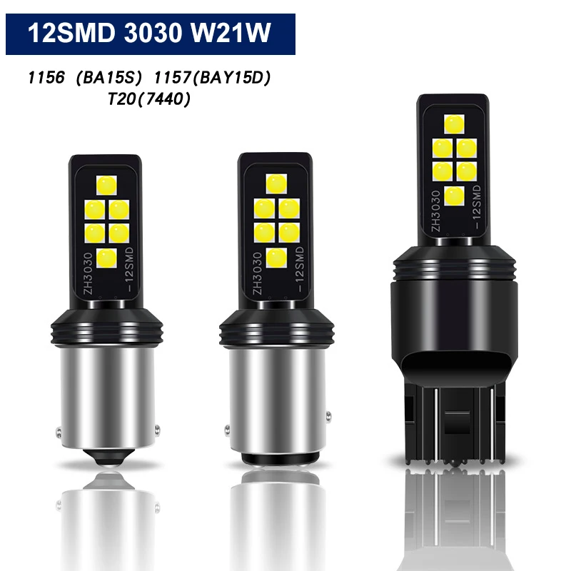 TS светильник 2 шт. 1156 P21W BA15S 1157 P21/5 Вт BAY15D T20 W21W 7440 чипы 3030 SMD 12 светодиодный