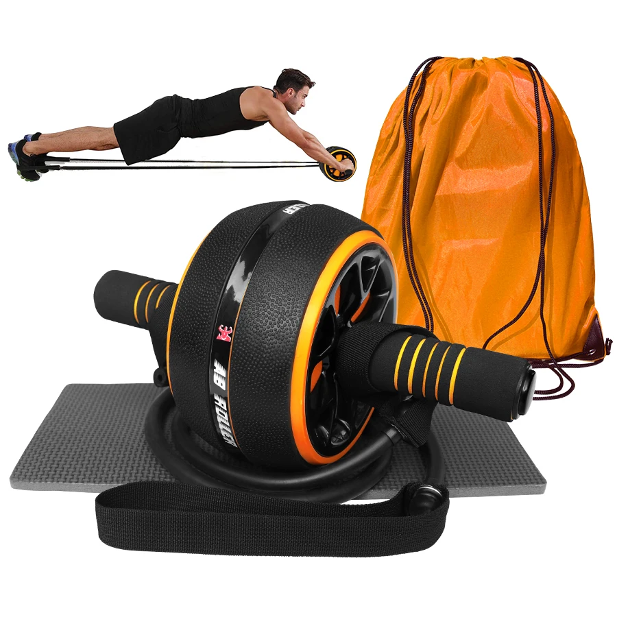 Ab Roller Workout Fitness Exercise Abdominal Wheel Roller Elastic Strength For Arm Waist Leg Training Roll Out Muscle Equipment