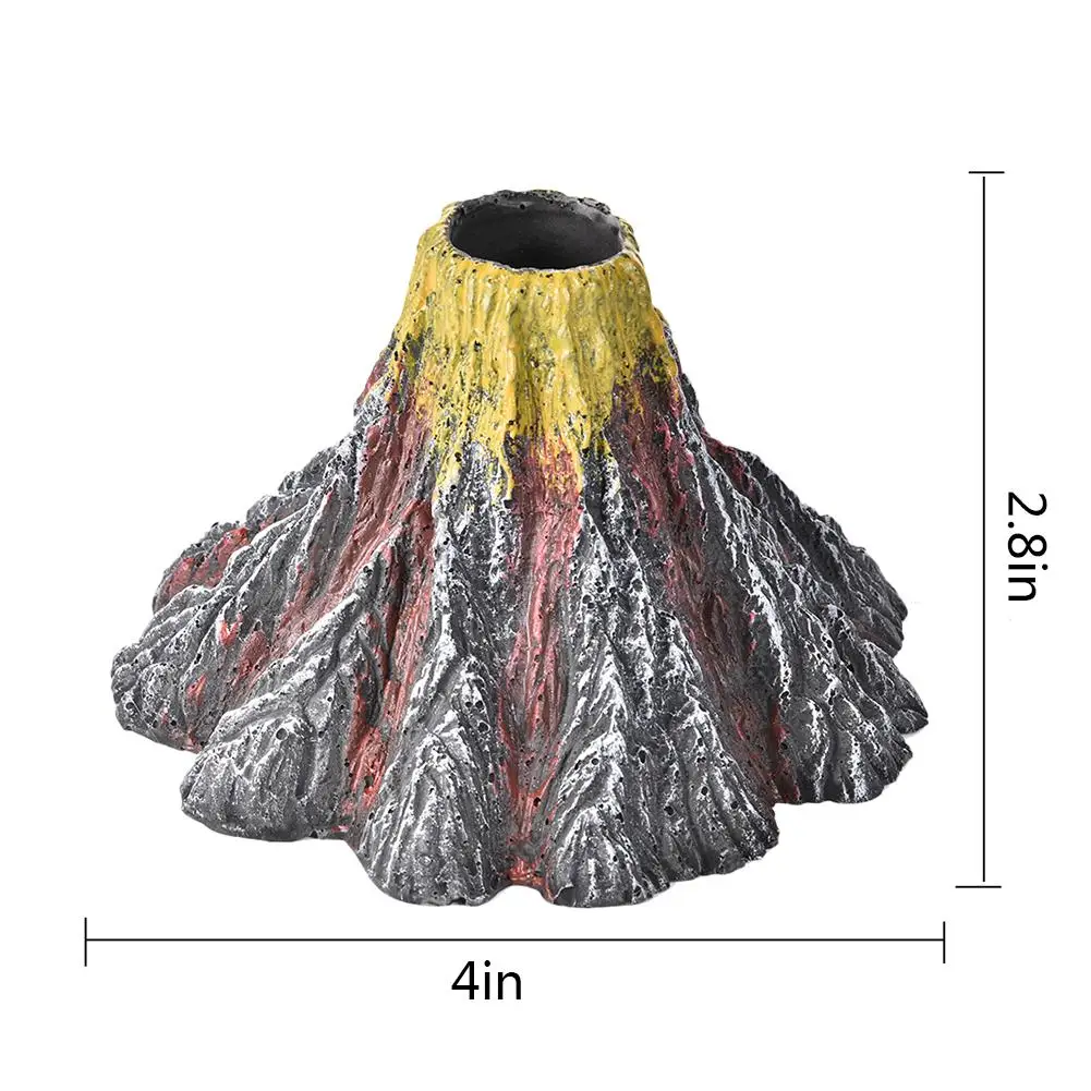 Светодиодный светильник RGB из смолы в форме вулкана с воздушным насосом, светодиодный прожектор, водонепроницаемый аквариумный, декоративный свет
