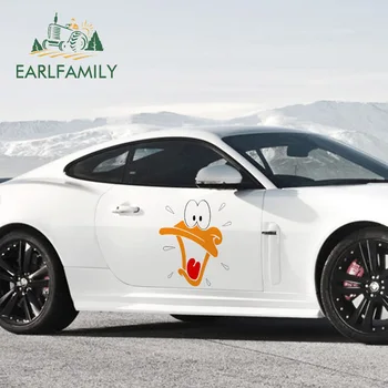 

EARLFAMILY 43cm x 36.4cm for Surprised Expression Duck Sign Car Sticker Windshield Bumper Laptop Occlusion Scratch Decal