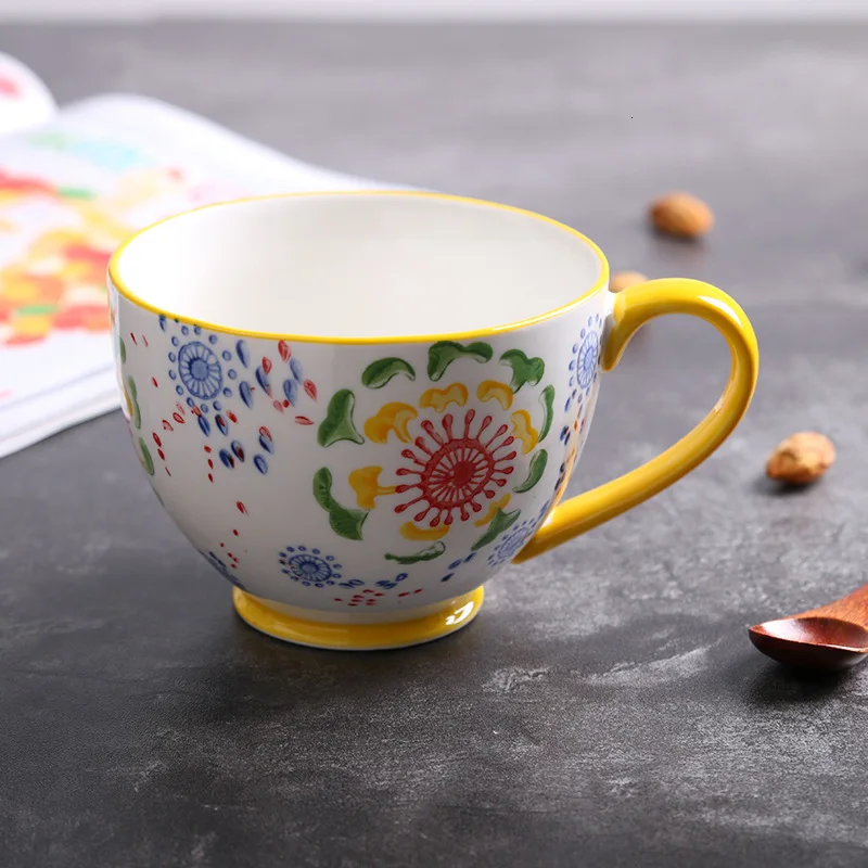 Северная Европа керамическая кофейная кружка Caneca для завтрака Овес большая емкость молочная чашка десертная чашка для влюбленных чашка Бытовая черная чайная чашка