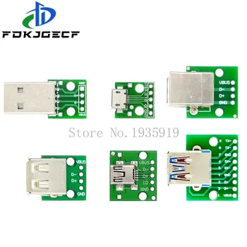 

Micro Mini USB USB A Male USB 2.0 3.0 A Female USB B Connector Interface to 2.54mm DIP PCB Converter Adapter Breakout Board