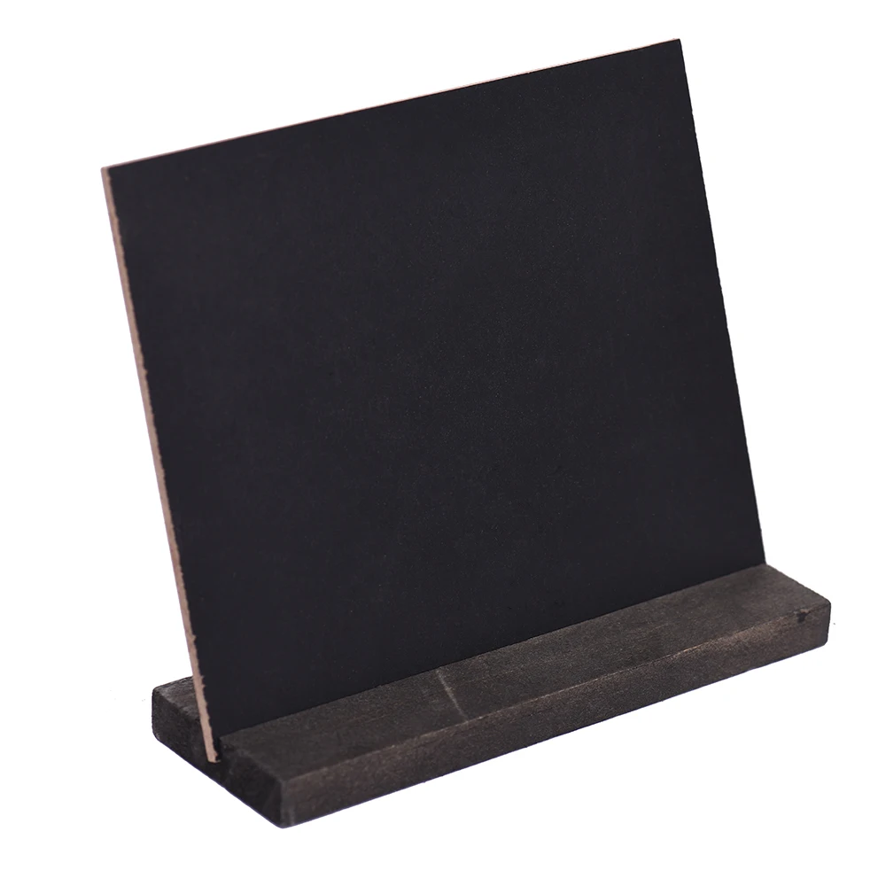 

Double-sided Wooden Chalkboard Mini Tabletop Blackboard Signs with Vintage Wooden Base Craft Decoration for Home Hotel Set of 4