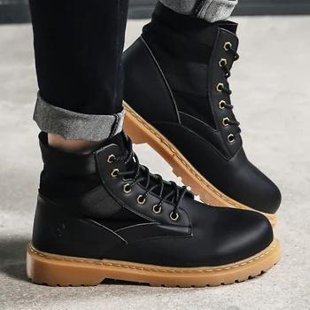 

Genuine Leather Men Boots Autumn Winter Ankle Boots Fashion Footwear Lace Up Shoes Men High Quality Men Shoes Chaussure Homme