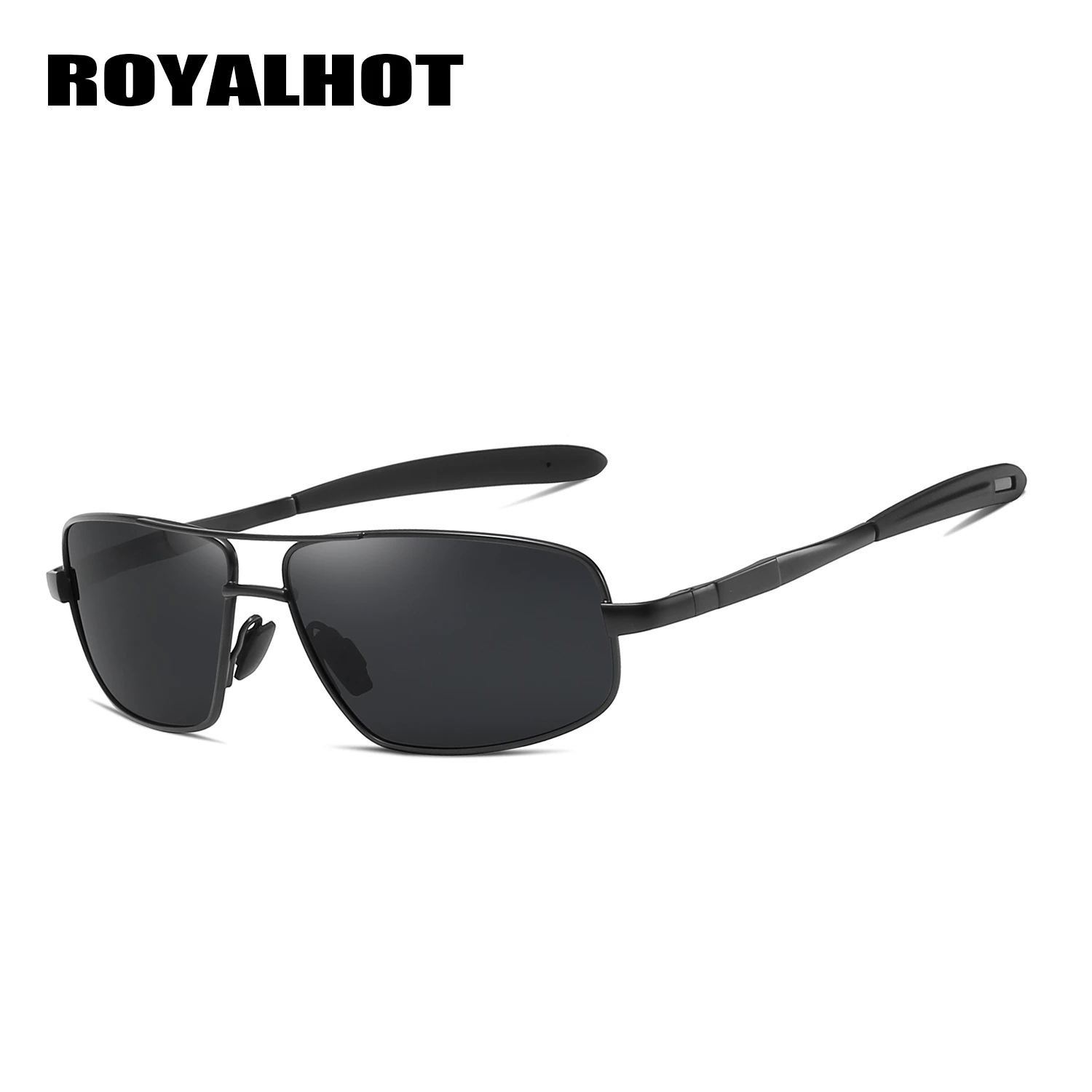 RoyalHot, мужские, женские, модные, сплав, крутые, Прямоугольная оправа, солнцезащитные очки, для вождения, солнцезащитные очки, оттенки, Oculos masculino, мужские, 900138 - Цвет линз: Black Grey
