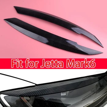 

CITALL 2PCS ABS Headlight Eyelid Eyebrow Cover Trim Fit for VW Jetta MK6 Sagitar NCS 2010-2012 2013 2014 2015 2016 2017 2018