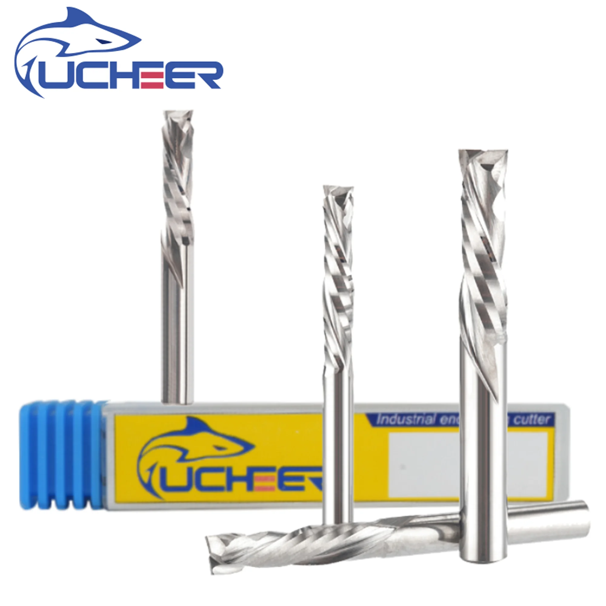 UCHEER 2 канавки 3 175/4/5/6/8 мм компрессионная Концевая фреза ЧПУ Инструмент для МДФ