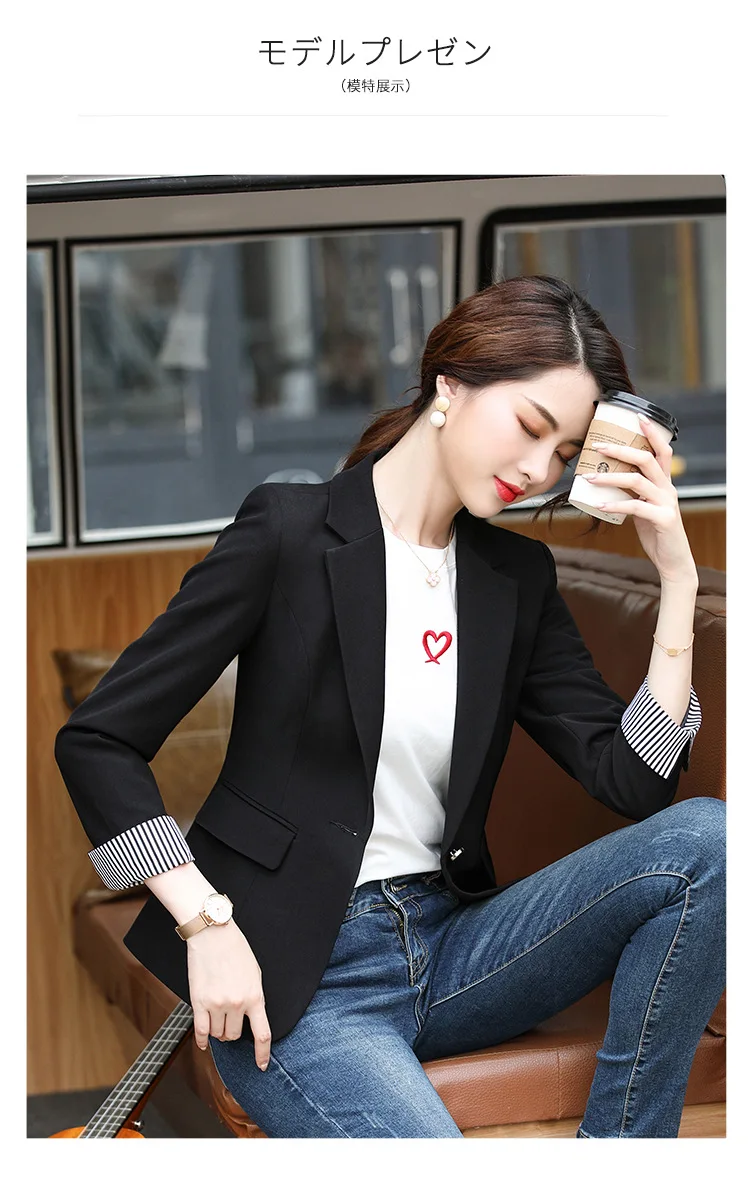 Элегантная однотонная Свободная верхняя одежда Blusas Femininas осенний офисный Однобортный блейзер с фигурным вырезом женский пиджак блейзер