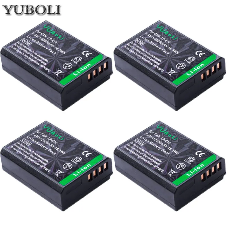 4battery 4x LP-E10 LP E10 LPE10 Камера Батарейки+ ЖК-дисплей USB Dual Зарядное устройство для цифровой однообъективной зеркальной камеры Canon EOS 1100D 1200D 1300D поцелуй X50 X70 X80 Rebel T3 T5 T6 - Цвет: 4battery